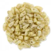 Cuentas de vidrio Prong Beads 1 agujero 3x6 mm Ivory Ceramic Look x5g