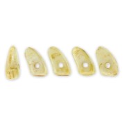Cuentas de vidrio Prong Beads 1 agujero 3x6 mm Ivory Ceramic Look x5g