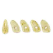Cuentas de vidrio Prong Beads 1 agujero 3x6 mm Ivory Ceramic Look x5g
