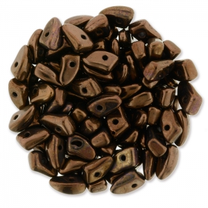 Cuentas de vidrio Prong Beads 1 agujero 3x6 mm Dark Bronce x5g