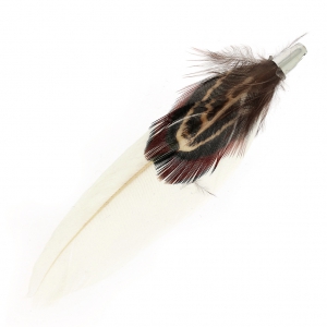 Doble pluma con terminal 70 mm Blanco x1