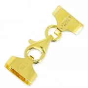 Cierre mosquetón Terminal Miyuki 10/0 5 filas Plata 925 dorado con oro fino