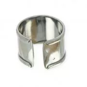 Anillo eco de láton con reborde curvado 15 mm rodiado x1