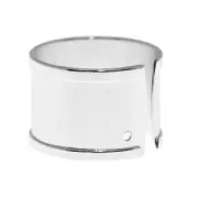 Anillo eco de láton con reborde curvado 14.5 mm plateado x1