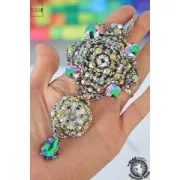 Cuentas de vidrio checa Honeycomb Jewel 6 mm Crystal Full Dorado x20