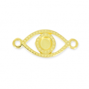 Entrepieza ojo buena suerte 2 anillas a personalizar 20 mmdorado con oro fino x1