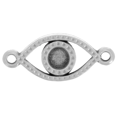 Entrepieza ojo buena suerte 2 anillas a personalizar 20mm Chapado en plata fina x1