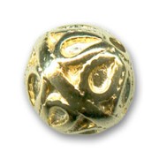 Cuenta metal dorada con oro fino 10 mm x1