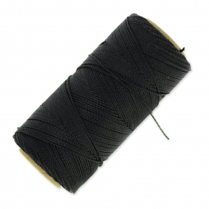 Bobina de hilo encerado Linhasita para micro macramé 1 mm - Negro (PRETO) x168m