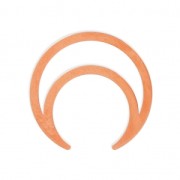 Entrepieza en forma de media luna o cuerna 18 mm dorado rosa x1