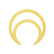 Entrepieza en forma de media luna o cuerna 18 mm dorado con oro fino x1|raw }}