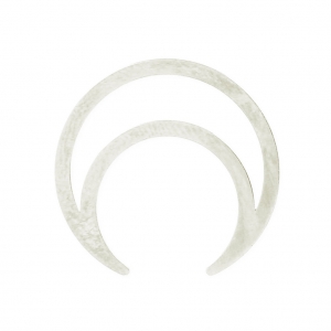 Entrepieza en forma de media luna o cuerna 18 mm plateado x1