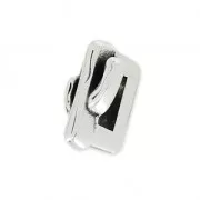 Cuenta pasador slider cactus para cordón 5 mm Chapado Plateado envejecido x1