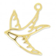 Dije de metal golondrina 24mm Dorado con oro fin x1|raw }}