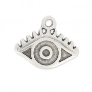 Dije de metal ojo de la buena suerte 12 mm Chapado Plateado envejecido x1|raw }}