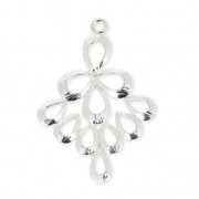 Colgante de metal gotas 25 mm chapado en plata fina x1