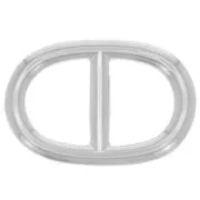 Anilla ovalada entrepieza de metal 30x20 mm Plaqué Argent x1