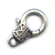 Cierre mosquetón 23 mm plateado envejecido