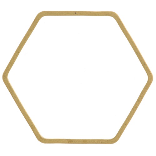 Anilla para montaje y tejido hexágono 25x28 mm de latón bruto x1