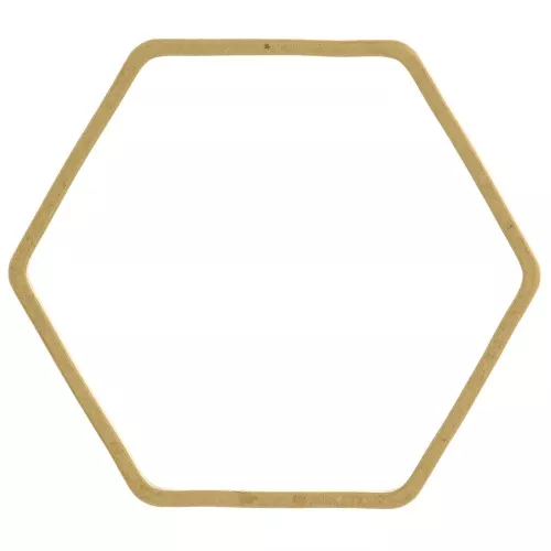Anilla para montaje y tejido hexágono 25x28 mm de latón bruto x1