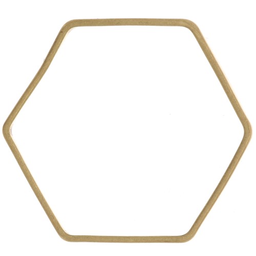 Anilla para montaje y tejido hexágono 16 mm de latón bruto