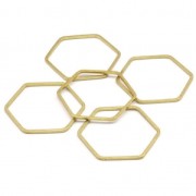Anilla para montaje y tejido hexágono 16 mm de latón bruto