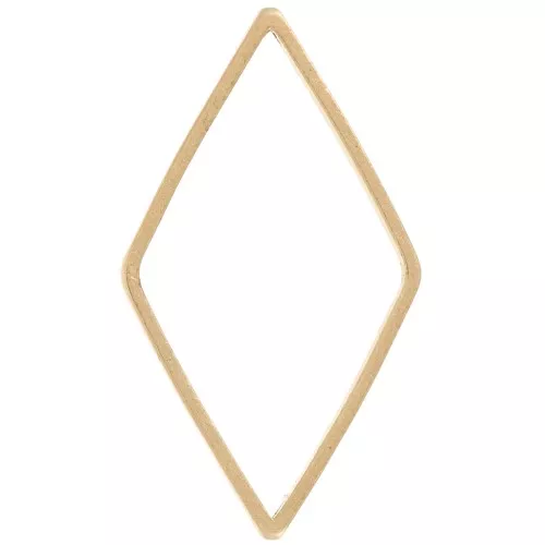Anilla para montaje y tejido rombo 13x23 mm de latón bruto x1