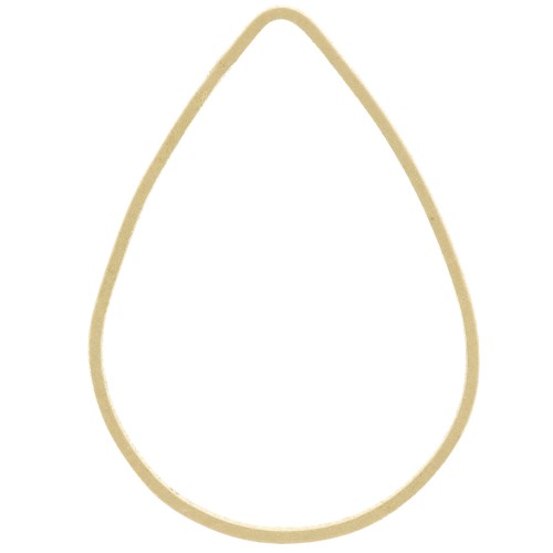 Anilla para montaje y tejido gota 32x22 mm de latón bruto