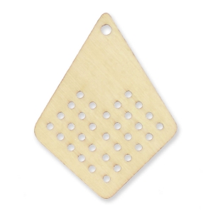 Colgante rombo de madera bruto a personalizar 53 mm para punto de cruz