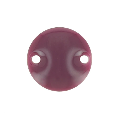 Entrepieza de metal redonda 2 agujeros resina epoxi 10 mm Morado x5