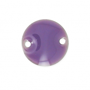 Entrepieza de metal redonda 2 agujeros resina epoxi 10 mm Morado x5
