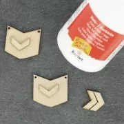 Entrepieza galón 2 agujeros de madera bruto para pintar 80x60 mm pour plastrón