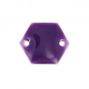 Entrepieza de metal hexágono 2 agujeros resina epoxi 11.5 mm Morado x8|raw }}