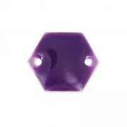 Entrepieza de metal hexágono 2 agujeros resina epoxi 11.5 mm Morado x8