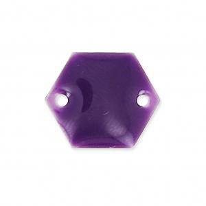 Entrepieza de metal hexágono 2 agujeros resina epoxi 11.5 mm Morado x8