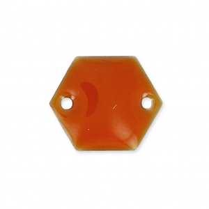 Entrepieza de metal hexágono 2 agujeros resina epoxi 11.5 mm Terracotta x8