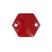 Entrepieza hexagonal de metal 2 agujeros resina epoxi 11,5 mm - Rojo oscuro x8|raw }}