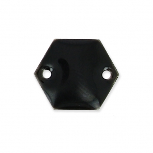 Entrepieza de metal hexágono 2 agujeros resina epoxi 11.5 mm Negro x8