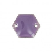 Entrepieza de metal hexágono 2 agujeros resina epoxi 11.5 mm Morado x8