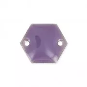 Entrepieza de metal hexágono 2 agujeros resina epoxi 11.5 mm Morado x8