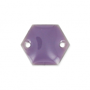 Entrepieza de metal hexágono 2 agujeros resina epoxi 11.5 mm Morado x8