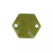 Entrepieza de metal hexágono 2 agujeros resina epoxi 11.5 mm Kaki x8