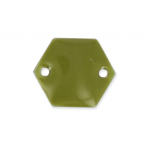 Entrepieza de metal hexágono 2 agujeros resina epoxi 11.5 mm Kaki x8