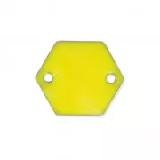 Entrepieza de metal hexágono 2 agujeros resina epoxi 11.5 mm Amarillo x8
