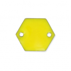 Entrepieza de metal hexágono 2 agujeros resina epoxi 11.5 mm Amarillo x8