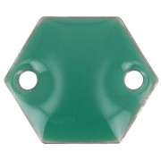 Entrepieza de metal hexágono 2 agujeros resina epoxi 11.5 mm verde esmeralda x8|raw }}
