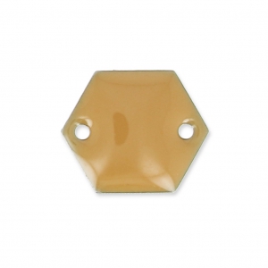 Entrepieza de metal hexágono 2 agujeros resina epoxi 11.5 mm Beige x8