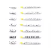 Kit de 8 boligrafos con bolas déco design I SPY DIY diseños geométrico negro