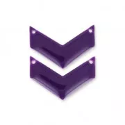Entrepiezas de metal galón 2 agujeros resina epoxi 29 mm Violet x2