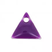 Dijes de metal triángulo resina epoxi 8 mm Morado x8